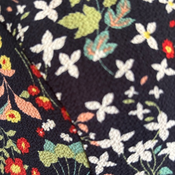 Molly Bracken classic navy floral print short sleeve flowing Aline dress large - Picture 9 of 11